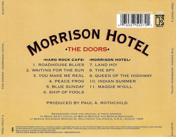 USED: The Doors - Morrison Hotel (HDCD, Album, RE, RM, War) - Used - Used