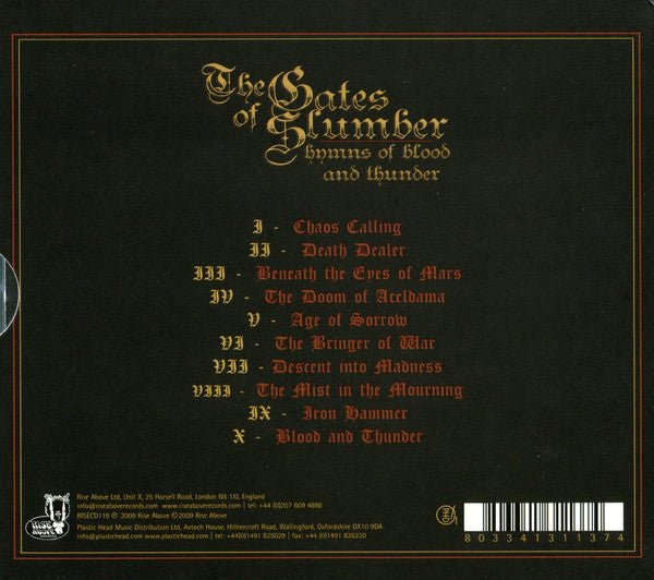 USED: The Gates Of Slumber - Hymns Of Blood And Thunder (CD, Album, Sli) - Used - Used