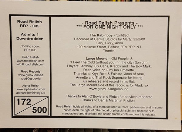 USED: The Kabinboy / Large Mound - Untitled / Old People (7", Single, Ltd, Num) - Used - Used