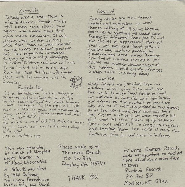 USED: The Larry Brrrds - The Larry Brrrds (7", EP) - Used - Used