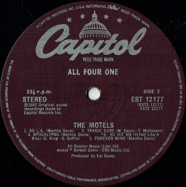 USED: The Motels - All Four One (LP, Album) - Used - Used