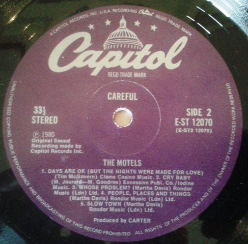 USED: The Motels - Careful (LP, Album) - Used - Used