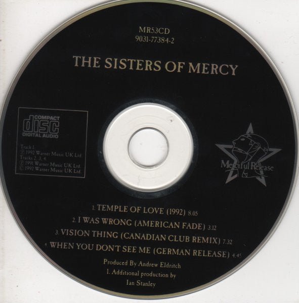 USED: The Sisters Of Mercy - Temple Of Love (1992) (CD, Single) - Used - Used