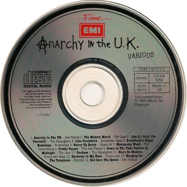 USED: Various - Anarchy In The U.K. (CD, Comp) - Used - Used