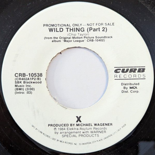 USED: X - Wild Thing (7", Promo) - Used - Used