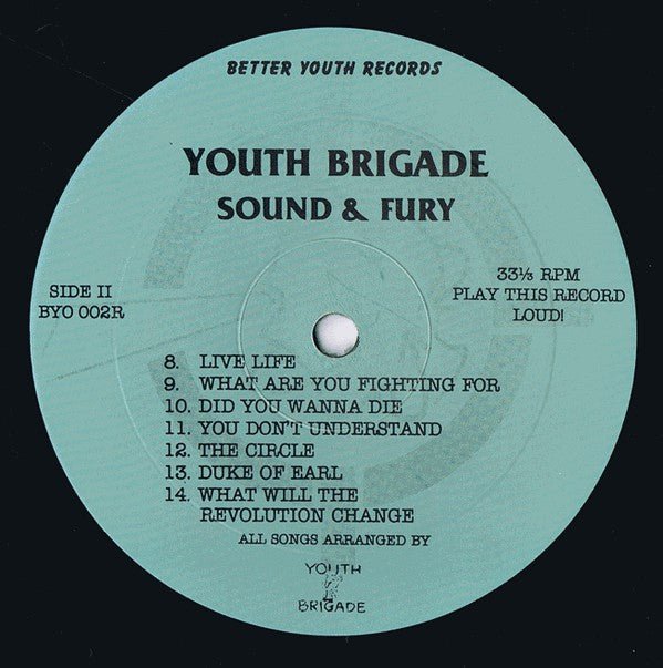 USED: Youth Brigade - Sound & Fury (LP, Album, RP) - Used - Used