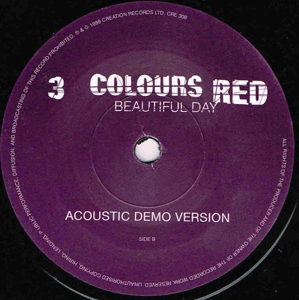 3 Colours Red : Beautiful Day (7", Single, Ltd, Num)