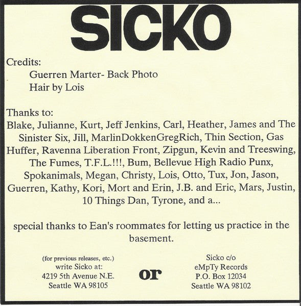 Sicko : Count Me Out (7")