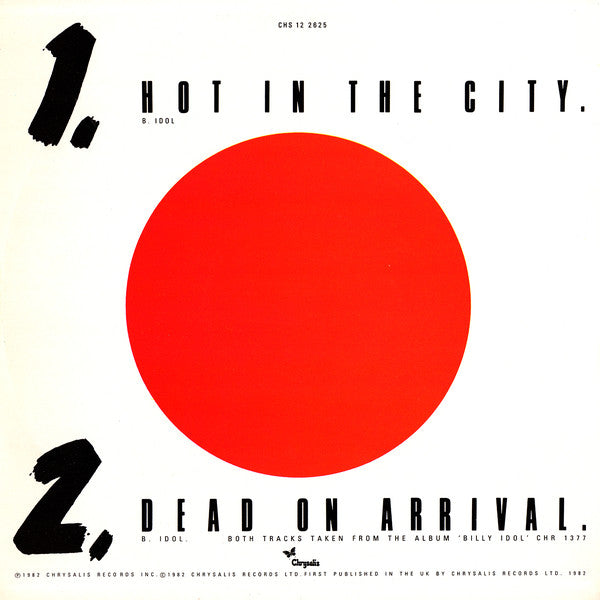 Billy Idol : Hot In The City (Extended Version) (12")