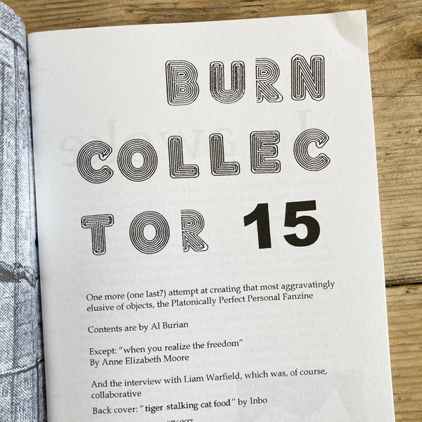 Burn Collector #15 - Al Burian - Zine - Microcosm