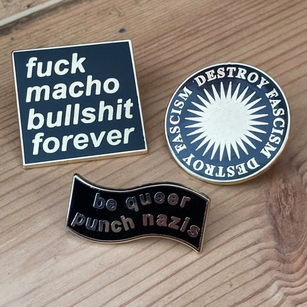 Destroy Fascism - hard enamel pin badge - Merch - Black Lodge Press