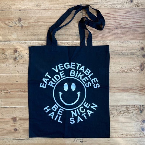Eat Veg, Ride Bikes - tote bag - Merch - Black Lodge Press