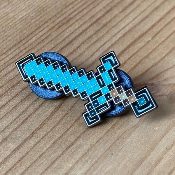 Minecraft Inspired Diamond Sword enamel pin - Merch - Neato