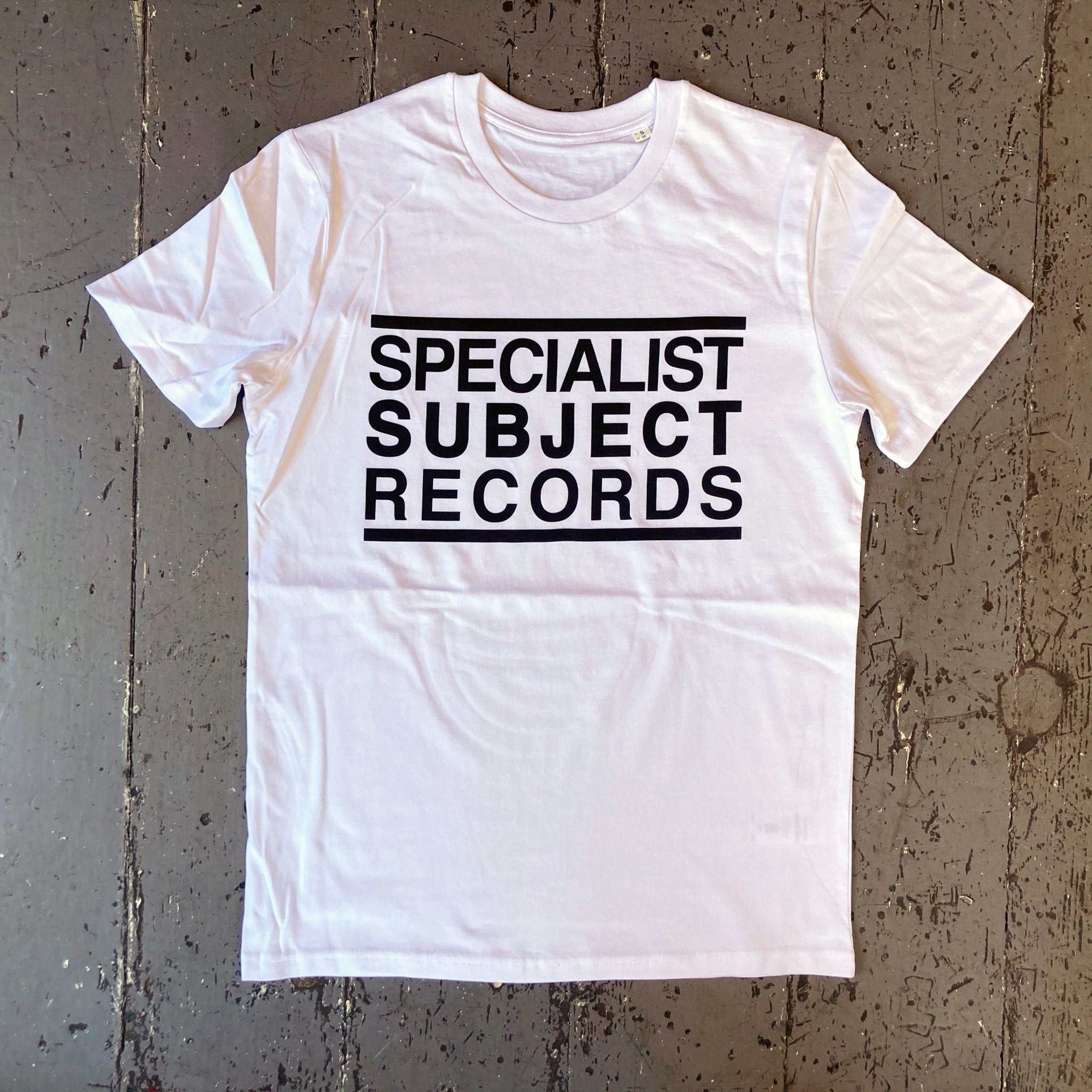 Specialist Subject - White Logo T-shirt - Merch - Specialist Subject Records