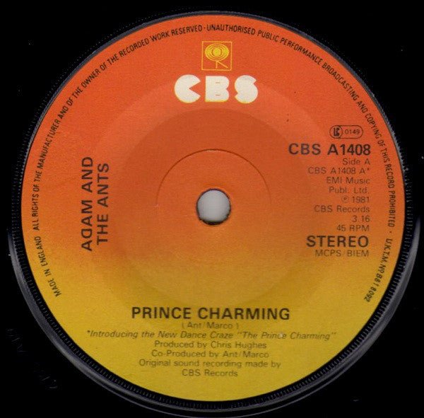 USED: Adam And The Ants - Prince Charming (7", Single, Gat) - Used - Used