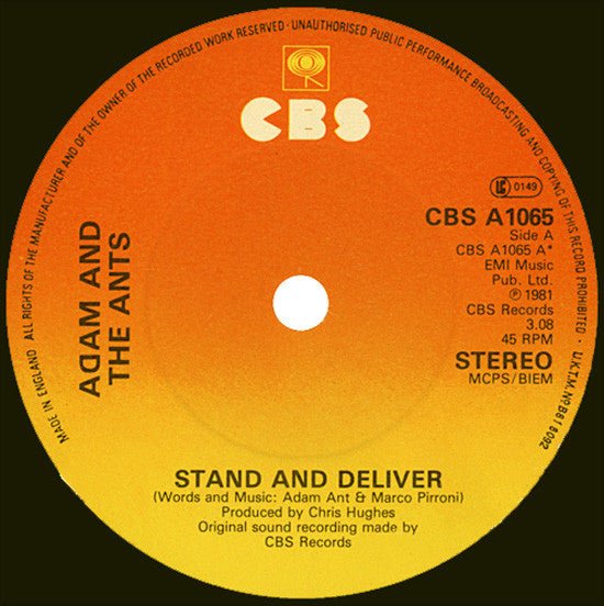 USED: Adam And The Ants - Stand & Deliver! (7", Single, Pap) - Used - Used