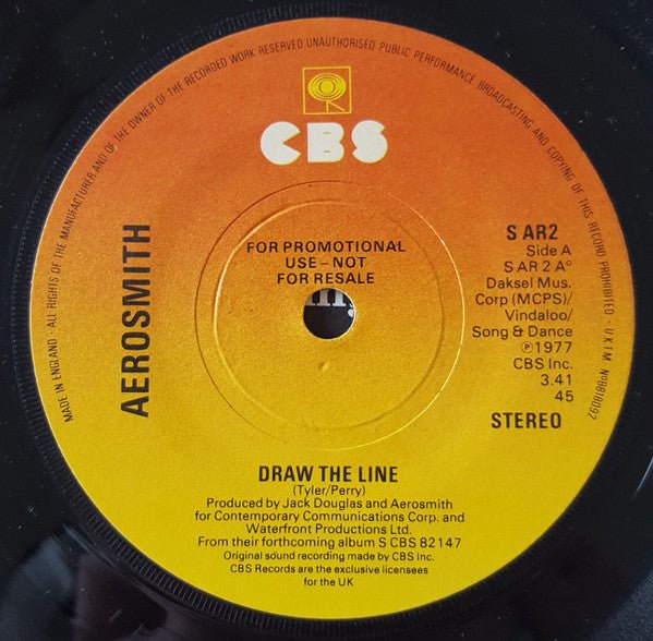 USED: Aerosmith - Draw The Line (7", Single, Promo) - Used - Used