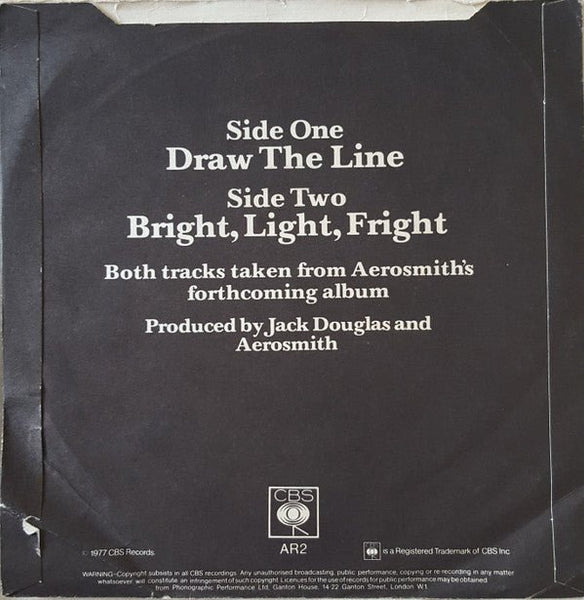 USED: Aerosmith - Draw The Line (7", Single, Promo) - Used - Used