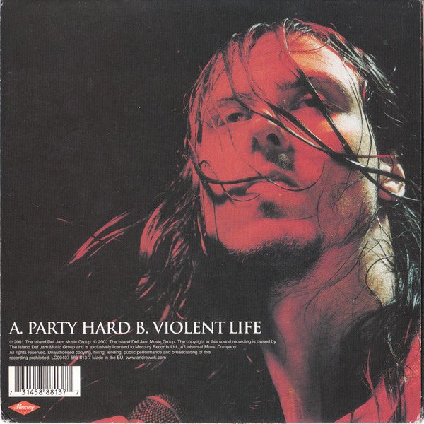 USED: Andrew W.K. - Party Hard (7", Single) - Used - Used