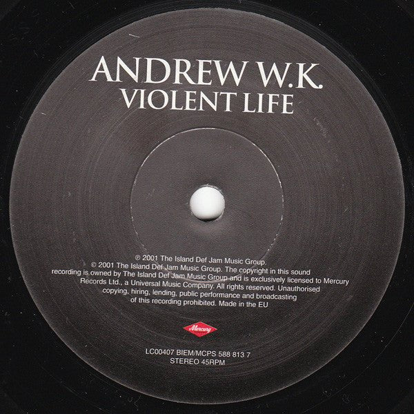 USED: Andrew W.K. - Party Hard (7", Single) - Used - Used