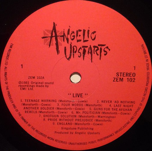 USED: Angelic Upstarts - Live (LP, Album) - Used - Used