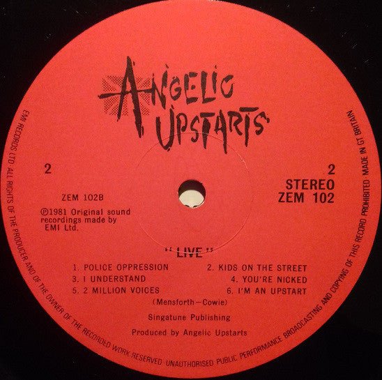 USED: Angelic Upstarts - Live (LP, Album) - Used - Used