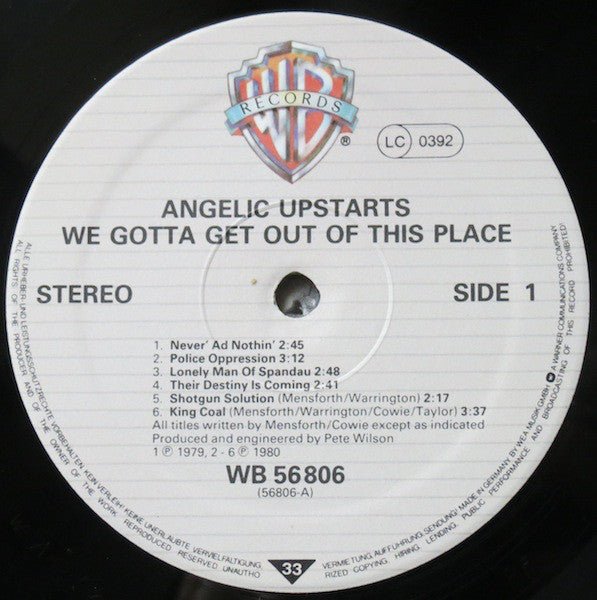 USED: Angelic Upstarts - We Gotta Get Out Of This Place (LP, Album) - Warner Bros. Records