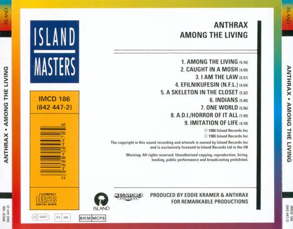 USED: Anthrax - Among The Living (CD, Album, RE, RP) - Used - Used