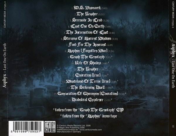 USED: Asphyx - Last One On Earth (CD, Album, RE, RM) - Used - Used
