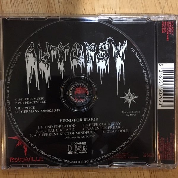 USED: Autopsy - Fiend For Blood (CD, EP) - Used - Used