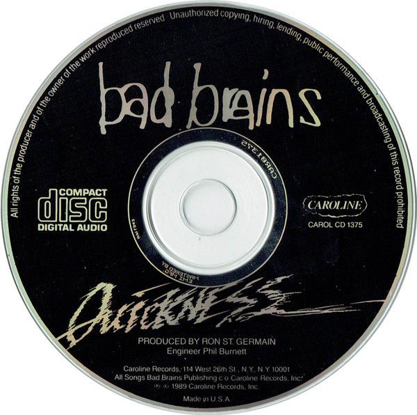 USED: Bad Brains - Quickness (CD, Album, RE, EMI) - Used - Used
