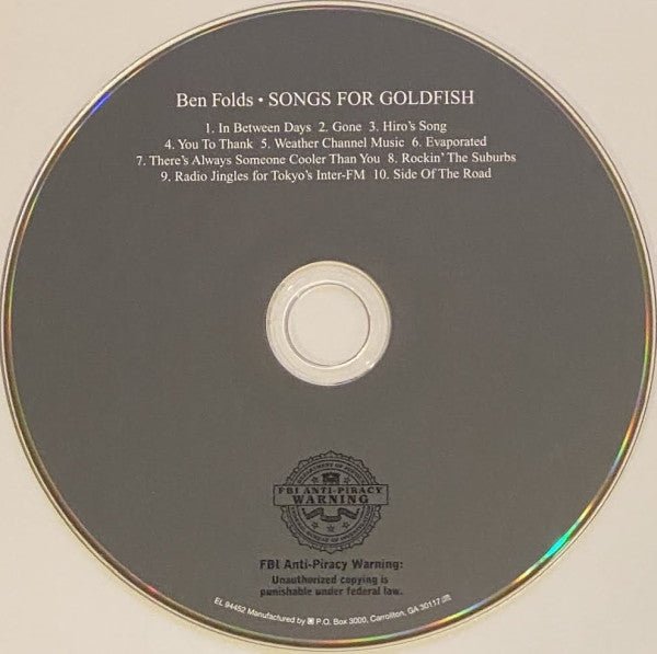 USED: Ben Folds - Songs For Goldfish (CD, Album, Ltd, Car) - Used - Used