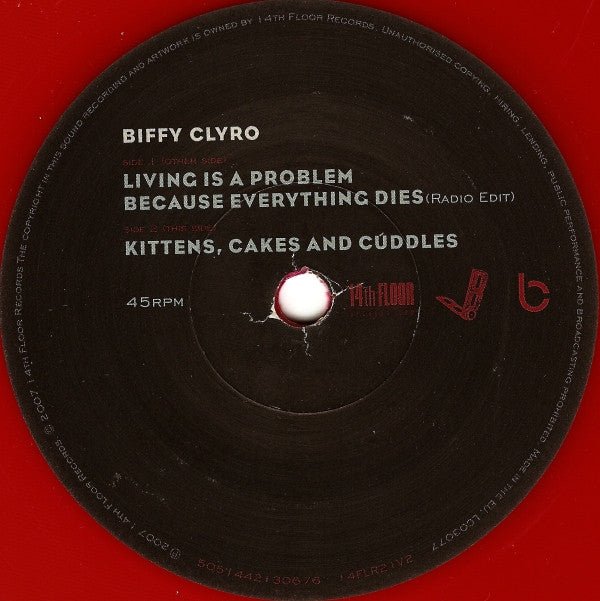 USED: Biffy Clyro - Living Is A Problem Because Everything Dies (7", Single, Ltd, Num, Red) - Used - Used