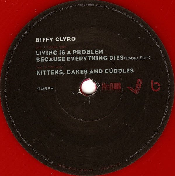USED: Biffy Clyro - Living Is A Problem Because Everything Dies (7", Single, Ltd, Num, Red) - Used - Used