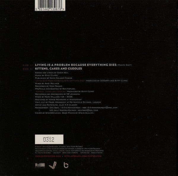 USED: Biffy Clyro - Living Is A Problem Because Everything Dies (7", Single, Ltd, Num, Red) - Used - Used