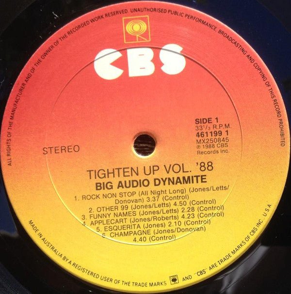 USED: Big Audio Dynamite - Tighten Up Vol. 88 (LP, Album) - Used - Used