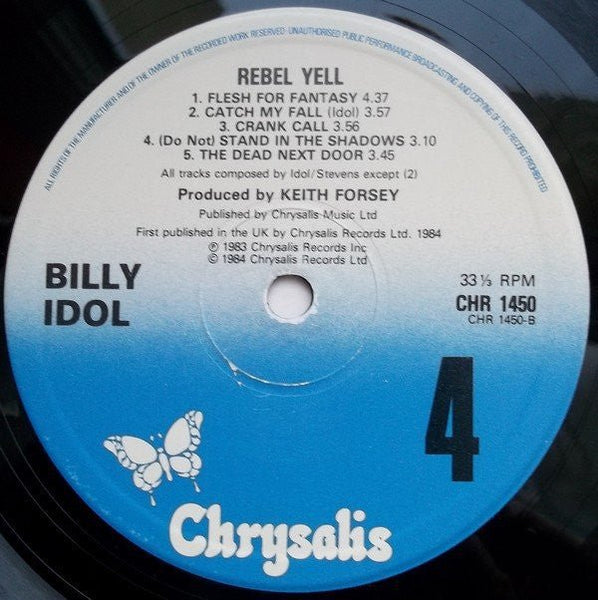 USED: Billy Idol - Rebel Yell (LP, Album) - Used - Used