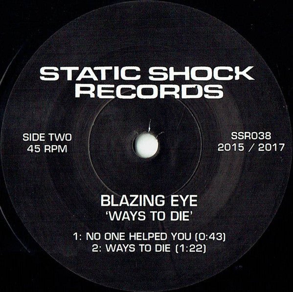 USED: Blazing Eye - Ways To Die (7", EP, RE) - Used - Used