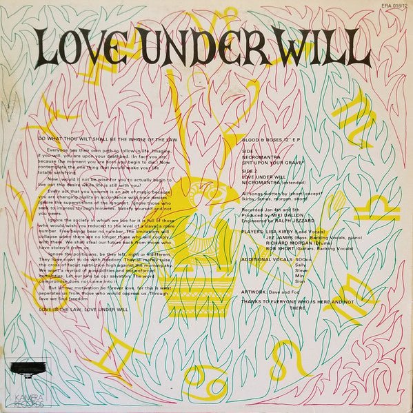USED: Blood And Roses - Love Under Will (12", EP) - Used - Used