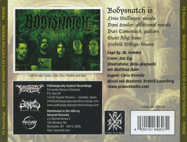 USED: Bodysnatch - Insights Of A Rotten Theatre (CD, Album) - Used - Used