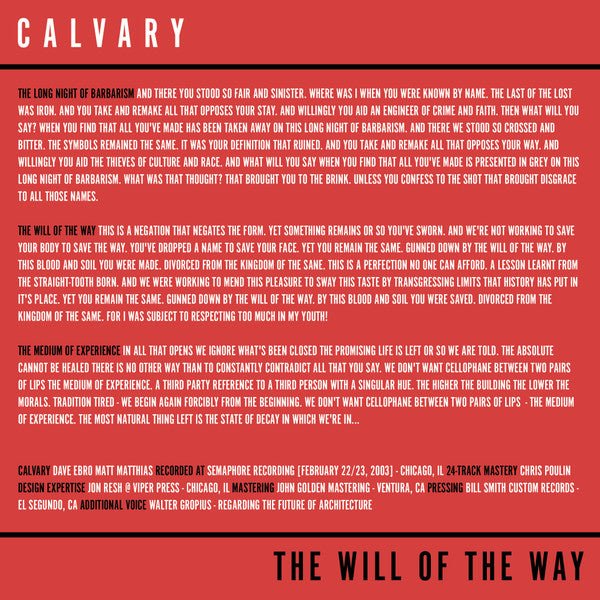 USED: Calvary (3) - The Will Of The Way (7") - Used - Used