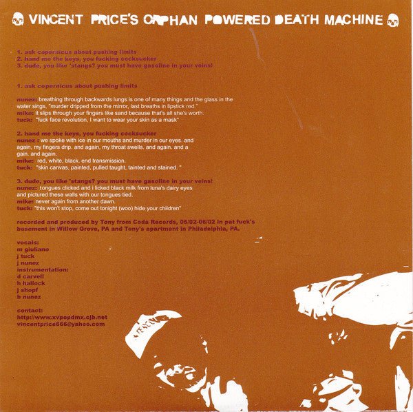 USED: Clancy Six / Vincent Price's Orphan Powered Death Machine - Clancy 6 / Vincent Price's Orphan Powered Death Machine (7", Cle) - McCarthyism