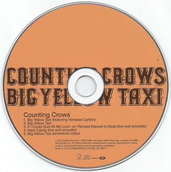 USED: Counting Crows Featuring Vanessa Carlton - Big Yellow Taxi (CD, Maxi, Enh) - Used - Used