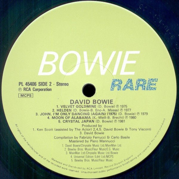 USED: David Bowie - Rare (LP, Comp) - RCA