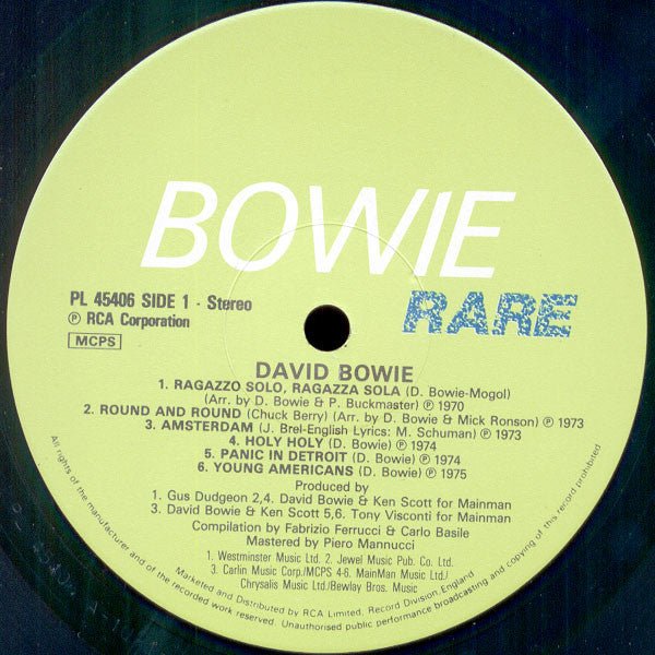 USED: David Bowie - Rare (LP, Comp) - RCA