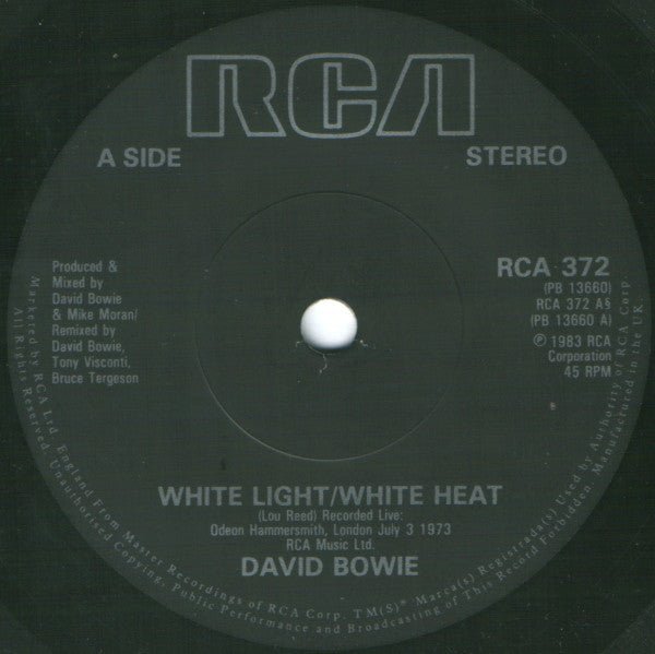 USED: David Bowie - White Light/White Heat (7", Single) - Used - Used