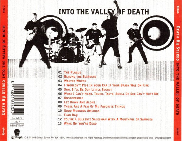 USED: Death By Stereo - Into The Valley Of Death (CD, Album, Enh) - Used - Used