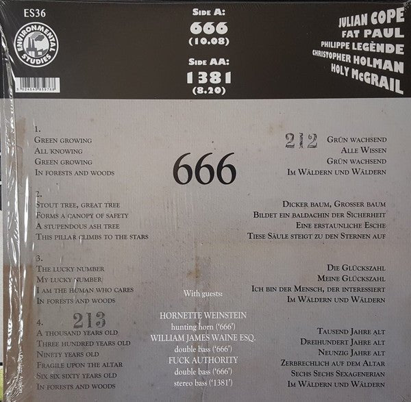 USED: Dope (13) Feat. Fuck Authority, Julian Cope - 666 (10", Single, Ltd, Cle) - Used - Used