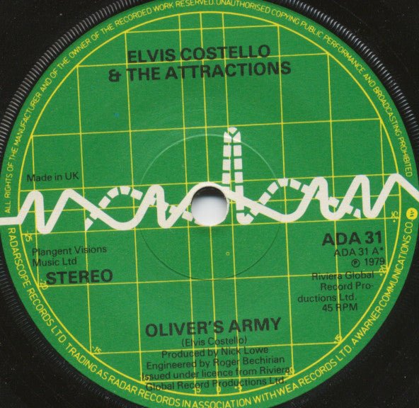 USED: Elvis Costello And The Attractions* - Oliver's Army (7", Single, Sol) - Used - Used