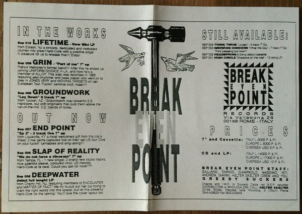 USED: Endpoint - Ep2 (7") - Break Even Point Records